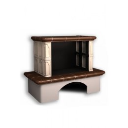 Каминная облицовка КимрПечь Гефест пристенная Шоколад без короба